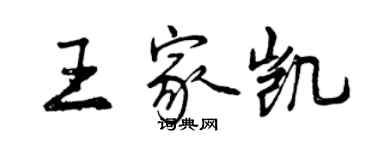 曾慶福王家凱行書個性簽名怎么寫