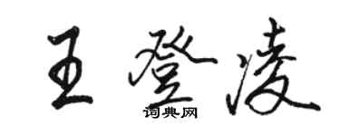 駱恆光王登凌行書個性簽名怎么寫