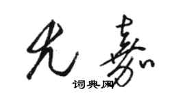 駱恆光尤嘉草書個性簽名怎么寫