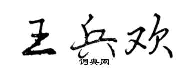 曾慶福王兵歡行書個性簽名怎么寫