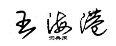 朱錫榮王海港草書個性簽名怎么寫