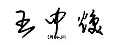 朱錫榮王中煥草書個性簽名怎么寫