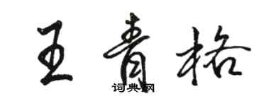 駱恆光王青格行書個性簽名怎么寫