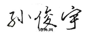 駱恆光孫俊宇行書個性簽名怎么寫