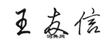 駱恆光王友信行書個性簽名怎么寫