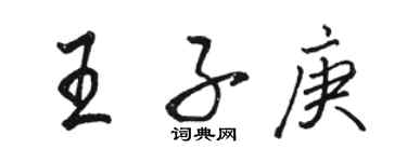 駱恆光王子庚行書個性簽名怎么寫