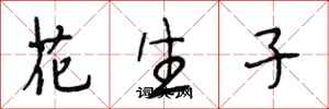 段相林花生子行書怎么寫