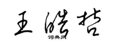 梁錦英王皓哲草書個性簽名怎么寫
