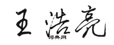 駱恆光王浩亮行書個性簽名怎么寫