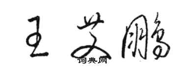 駱恆光王艾鵬草書個性簽名怎么寫