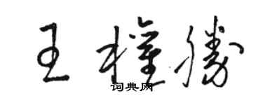 駱恆光王權勝草書個性簽名怎么寫