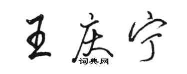駱恆光王慶寧行書個性簽名怎么寫