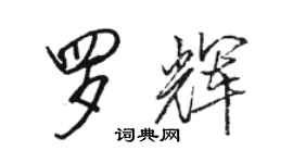 駱恆光羅輝行書個性簽名怎么寫