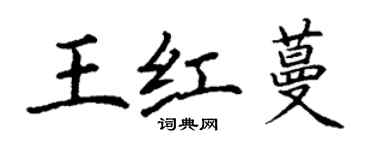 丁謙王紅蔓楷書個性簽名怎么寫