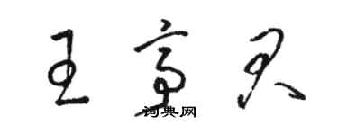 駱恆光王亭君草書個性簽名怎么寫