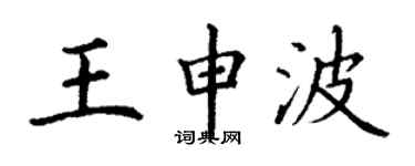 丁謙王申波楷書個性簽名怎么寫