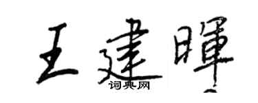 王正良王建暉行書個性簽名怎么寫