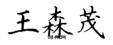 丁謙王森茂楷書個性簽名怎么寫