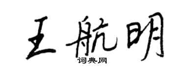 王正良王航明行書個性簽名怎么寫