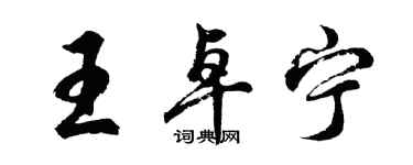胡問遂王卓寧行書個性簽名怎么寫