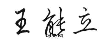 駱恆光王能立行書個性簽名怎么寫