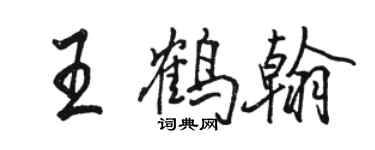 駱恆光王鶴翰行書個性簽名怎么寫