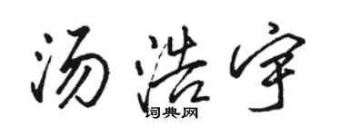 駱恆光湯浩宇行書個性簽名怎么寫