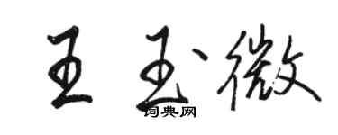 駱恆光王玉微行書個性簽名怎么寫