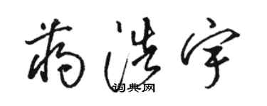 駱恆光蔣浩宇草書個性簽名怎么寫