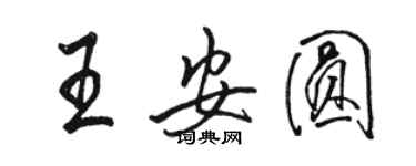 駱恆光王安圓行書個性簽名怎么寫