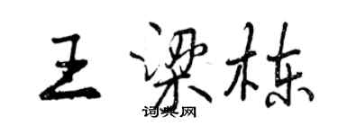 曾慶福王梁棟行書個性簽名怎么寫