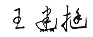 駱恆光王建挺草書個性簽名怎么寫