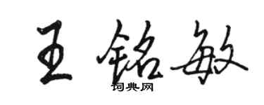 駱恆光王銘敏行書個性簽名怎么寫