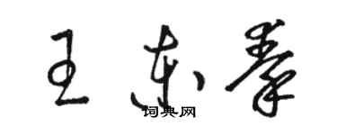 駱恆光王東秦草書個性簽名怎么寫