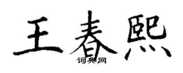 丁謙王春熙楷書個性簽名怎么寫