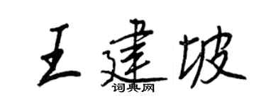 王正良王建坡行書個性簽名怎么寫