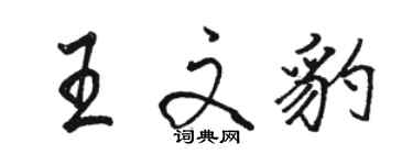 駱恆光王文豹行書個性簽名怎么寫