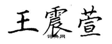 丁謙王震萱楷書個性簽名怎么寫