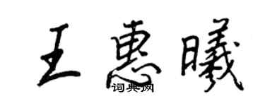 王正良王惠曦行書個性簽名怎么寫