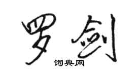 駱恆光羅劍行書個性簽名怎么寫