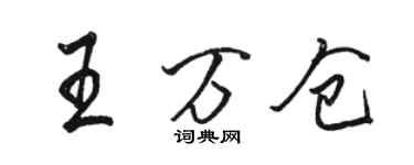 駱恆光王萬倉行書個性簽名怎么寫