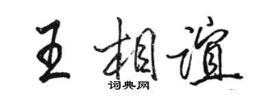 駱恆光王相誼行書個性簽名怎么寫