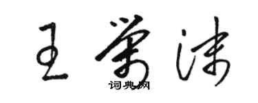 駱恆光王榮沫草書個性簽名怎么寫