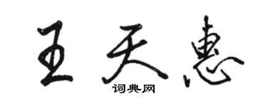 駱恆光王天惠行書個性簽名怎么寫