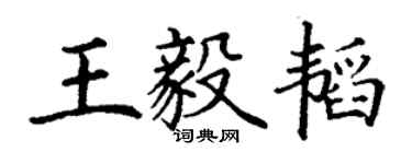丁謙王毅韜楷書個性簽名怎么寫
