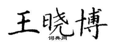 丁謙王曉博楷書個性簽名怎么寫