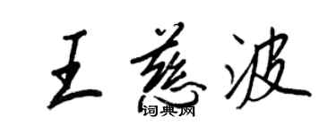 王正良王慈波行書個性簽名怎么寫