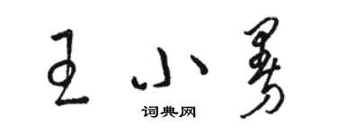 駱恆光王小曼草書個性簽名怎么寫