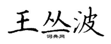 丁謙王叢波楷書個性簽名怎么寫