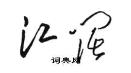 駱恆光江闊草書個性簽名怎么寫